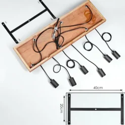 Lampes Vintages & Rétros-hofstein Suspension Yuna Écru, Noir, 6 lumières