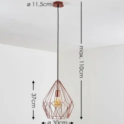 Lampes Industrielles-hofstein Suspension Zarembo Cuivre, 1 lumière