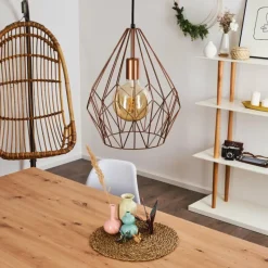 Lampes Vintages & Rétros-hofstein Suspension Zarembo Cuivre, 1 lumière