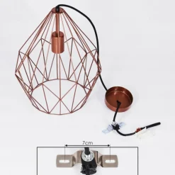 Lampes Vintages & Rétros-hofstein Suspension Zarembo Cuivre, 1 lumière