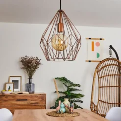 Lampes Vintages & Rétros-hofstein Suspension Zarembo Cuivre, 1 lumière