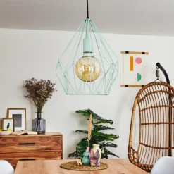 Lampes Vintages & Rétros-hofstein Suspension Zarembo Vert, 1 lumière