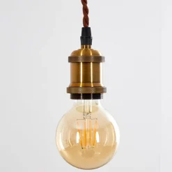 Lampes Vintages & Rétros-hofstein Suspension Zarow Brun, Laiton, 6 lumières