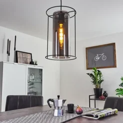 Suspension Verre Fumé-hofstein Suspension Zento Noir, 1 lumière