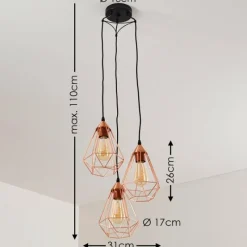 hofstein Suspension Zeuta Noir, 3 lumières