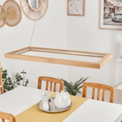 Lampes En Bois-hofstein Suspension Zeve LED Écru, 1 lumière