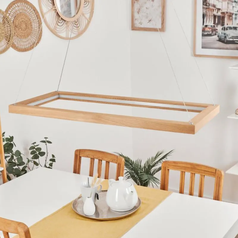 Lampes En Bois-hofstein Suspension Zeve LED Écru, 1 lumière