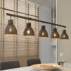 Lampes Industrielles-hofstein Suspension ZUIDBROEK Brun, 5 lumières