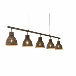Lampes Industrielles-hofstein Suspension ZUIDBROEK Brun, 5 lumières
