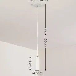 hofstein Suspension Zuoz Blanc, 1 lumière* Suspensions