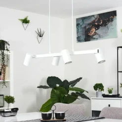 Lampes Industrielles-hofstein Suspension Zuoz Blanc, 4 lumières