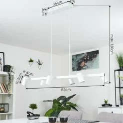 Luminaires Scandinaves-hofstein Suspension Zuoz Blanc, 6 lumières