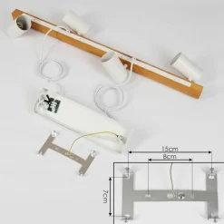 Luminaires Scandinaves-Lampe Suspension Zuoz Écru, Blanc, 4 lumières