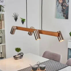 Lampes Industrielles-hofstein Suspension Zuoz Écru, Nickel mat, 4 lumières