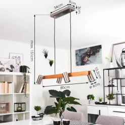 Lampes Industrielles-hofstein Suspension Zuoz Écru, Nickel mat, 4 lumières