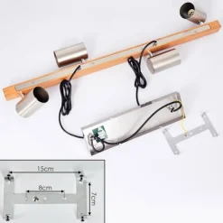 Lampes Industrielles-hofstein Suspension Zuoz Écru, Nickel mat, 4 lumières