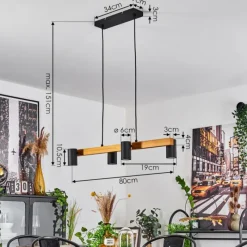 Luminaires Scandinaves-hofstein Suspension Zuoz Écru, Noir, 4 lumières