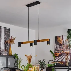 Luminaires Scandinaves-hofstein Suspension Zuoz Écru, Noir, 4 lumières