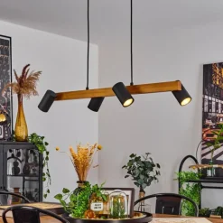 Luminaires Scandinaves-hofstein Suspension Zuoz Écru, Noir, 4 lumières