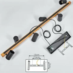 Luminaires Scandinaves-hofstein Suspension Zuoz Écru, Noir, 6 lumières