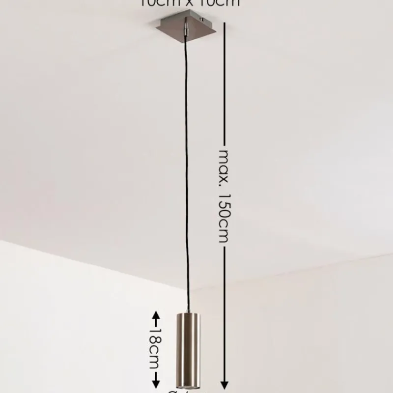 hofstein Suspension Zuoz Nickel mat, 1 lumière