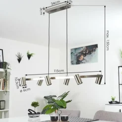 Luminaires Scandinaves-hofstein Suspension Zuoz Nickel mat, 6 lumières