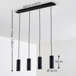 hofstein Suspension Zuoz Noir, 4 lumières