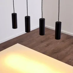 hofstein Suspension Zuoz Noir, 4 lumières