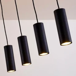 hofstein Suspension Zuoz Noir, 4 lumières