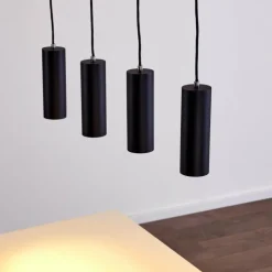 hofstein Suspension Zuoz Noir, 4 lumières