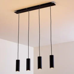 hofstein Suspension Zuoz Noir, 4 lumières