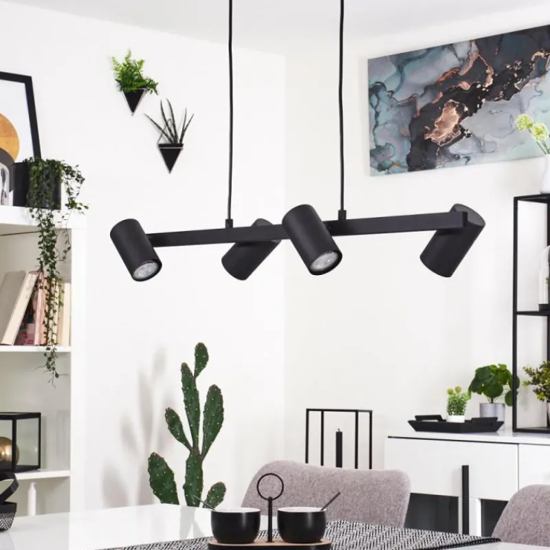 hofstein Suspension Zuoz Noir, 4 lumières