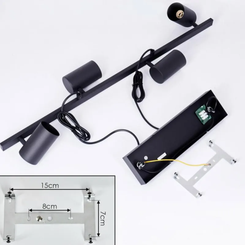 hofstein Suspension Zuoz Noir, 4 lumières