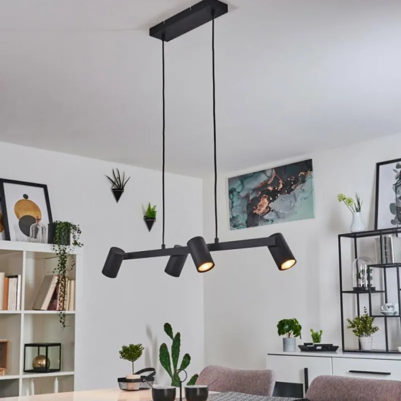 hofstein Suspension Zuoz Noir, 4 lumières