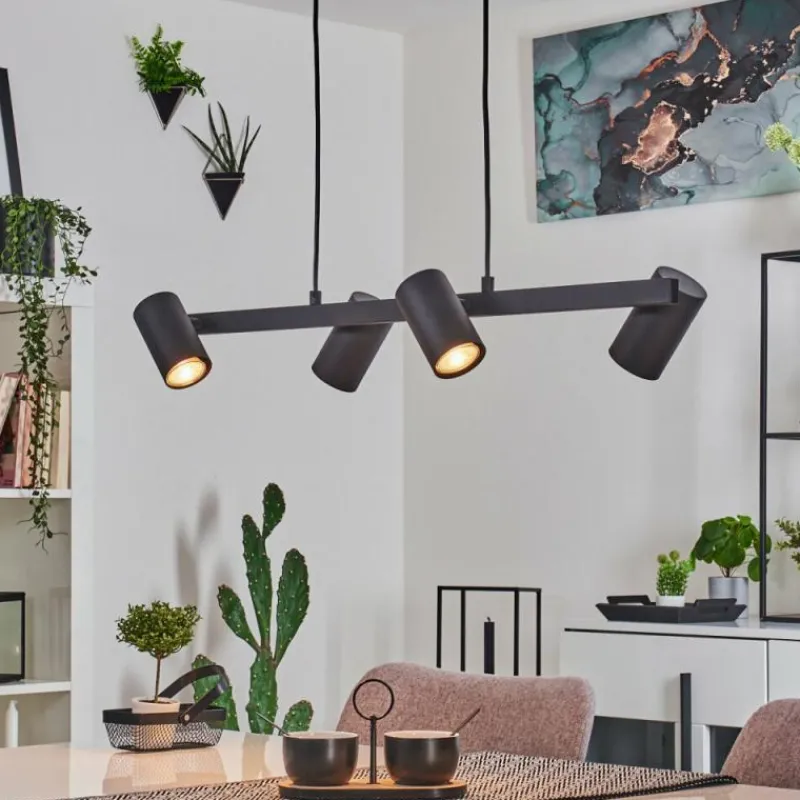 hofstein Suspension Zuoz Noir, 4 lumières