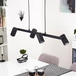 hofstein Suspension Zuoz Noir, 4 lumières