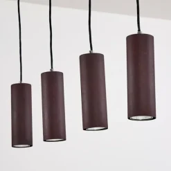 hofstein Suspension Zuoz Rouille, 4 lumières