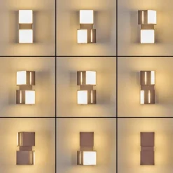 hofstein Swanek Lampe murale d´extérieur, Applique murale LED Rouille, 2 lumières