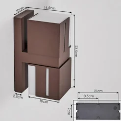 hofstein Swanek Lampe murale d´extérieur, Applique murale LED Rouille, 2 lumières