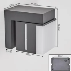 hofstein Swanek Lampe murale d´extérieur, Applique murale LED Anthracite, 1 lumière