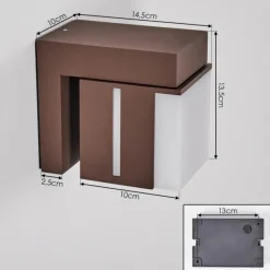 hofstein Swanek Lampe murale d´extérieur, Applique murale LED Rouille, 1 lumière