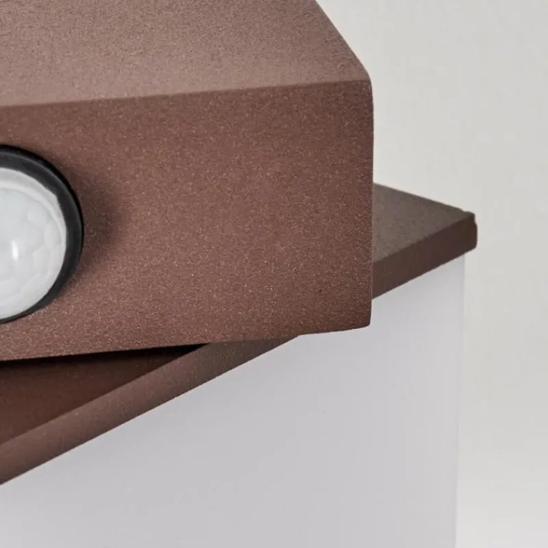 hofstein Swanek Lampe murale d´extérieur, Applique murale LED Rouille, 1 lumière, Détecteur de mouvement