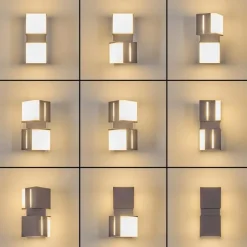 hofstein Swanek Lampe murale d´extérieur, Applique murale LED Anthracite, 2 lumières