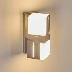 hofstein Swanek Lampe murale d´extérieur, Applique murale LED Anthracite, 2 lumières