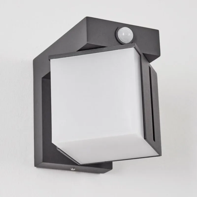 hofstein Swanek Lampe murale d´extérieur, Applique murale LED Anthracite, 1 lumière, Détecteur de mouvement