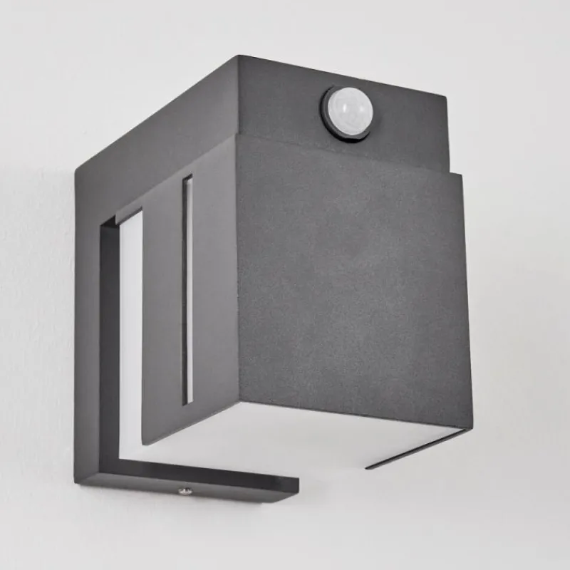 hofstein Swanek Lampe murale d´extérieur, Applique murale LED Anthracite, 1 lumière, Détecteur de mouvement