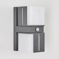 hofstein Swanek Lampe murale d´extérieur, Applique murale LED Anthracite, 2 lumières, Détecteur de mouvement