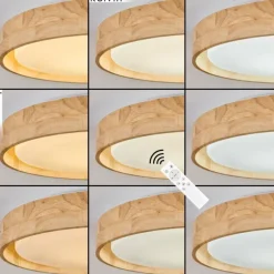 Luminaires Scandinaves-hofstein Tabernas Plafonnier LED Écru, Blanc, 1 lumière, Télécommandes