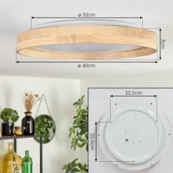 Luminaires Scandinaves-hofstein Tabernas Plafonnier LED Écru, Blanc, 1 lumière, Télécommandes