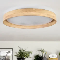 Luminaires Scandinaves-hofstein Tabernas Plafonnier LED Écru, Blanc, 1 lumière, Télécommandes